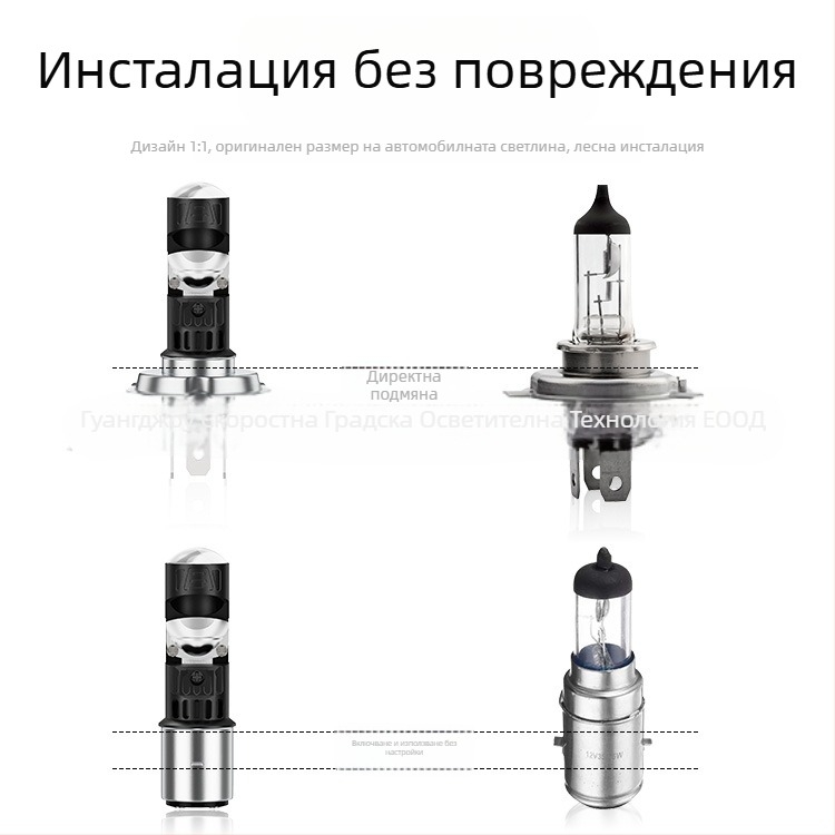 Brieyes LED фар за мотоциклет с концентрираща леща, 9-80V DC, 1440 lm, 12W, IP65