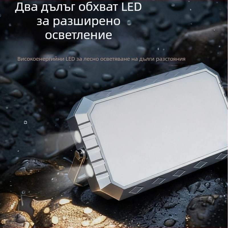 LED къмпинг работна лампа с безжично зареждане, магнитна преносима лампа с висока яркост, 5W, 3.7V батерия