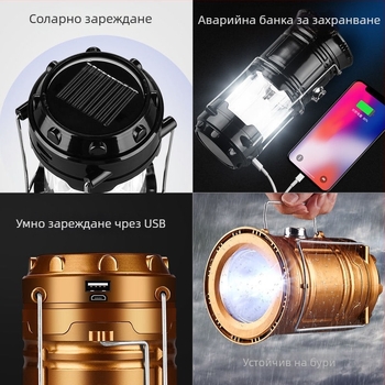 LED къмпинг фенер, презарядваем, 6V, 10W