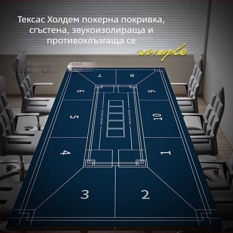 Полиестерна правоъгълна покривка за маса за покер и маџонг, устойчива на намачкване, клетъчен модел, американски стил