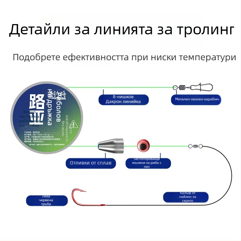 Комплект за риболов на карп: линии за есенно-зимния сезон, PE материал