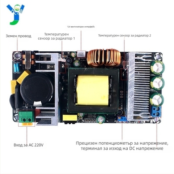 AC-DC превключващо захранване 350W с изходи 24/36/48V, вход 220V AC, до 10A, регулируемо