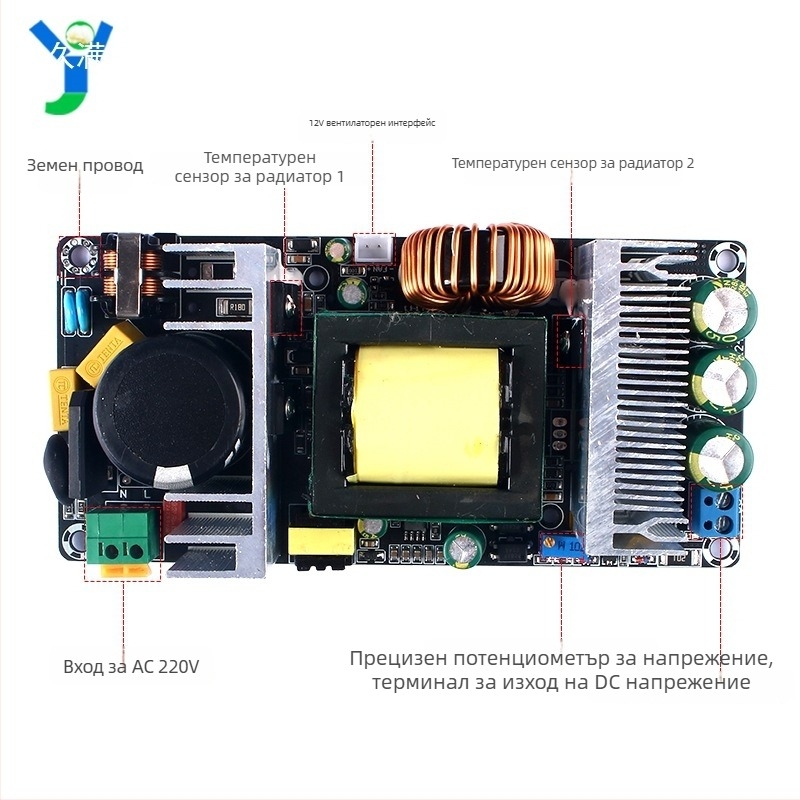AC-DC превключващо захранване 350W с изходи 24/36/48V, вход 220V AC, до 10A, регулируемо