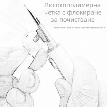Почистваща писалка за слушалки - универсално устройство за почистване, пластмасов корпус, пуснато през 2024 г.