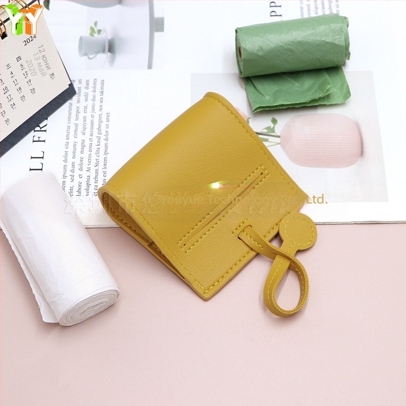 Кожена торбичка за изпражнения на кучета, Rolled стил, удебелена конструкция