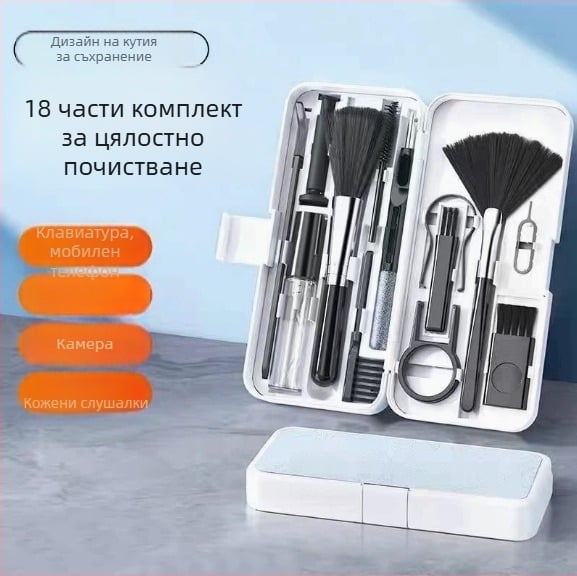Q10 Универсален комплект за почистване – ABS, 135 g; за телефони, таблети и клавиатури; опаковка 100 бр./кутия