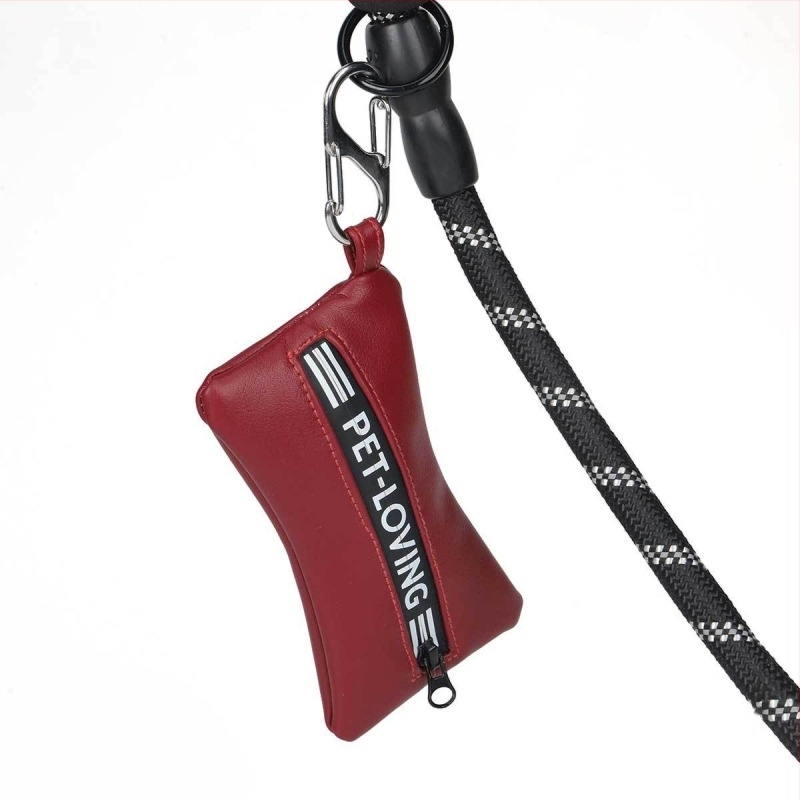 Wang Xingyu Преносим PU кожен диспенсер за торбички за изпражнения на кучета — за разходки