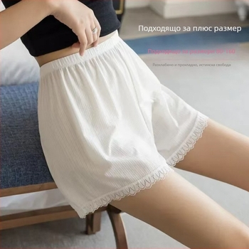 Дамски Ice-Silk шорти за безопасност – свободен силует, средна талия, антипрозрачни, полиестерен трикотаж