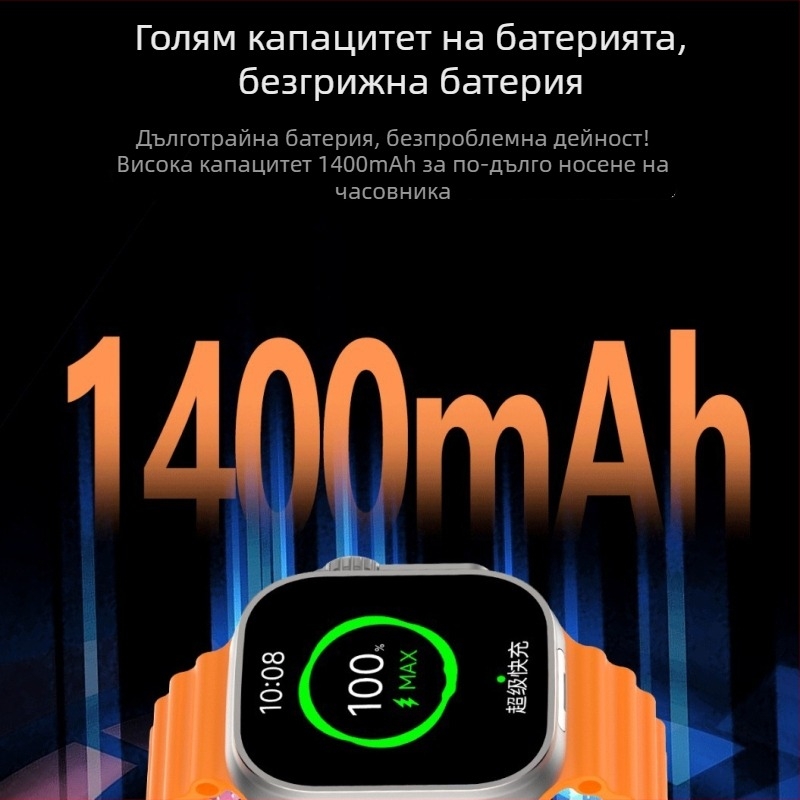 Смарт часовник с отключване по отпечатък, слот за SIM карта, AMOLED дисплей, засичане на кислород в кръвта, водоустойчив