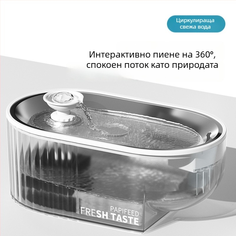 Автоматичен дозатор за вода за котки и котенца с автоматично циркулиране, голям капацитет (без поддръжка за мобилно приложение)