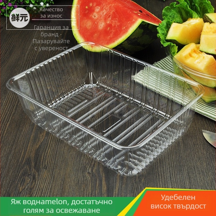 Еднократна PET плодова кутия без капак, модел 1813, PET материал, дебелина на стената 0.3 мм, вътрешен диаметър 120 мм