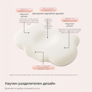 Детска възглавница от паметна пяна за поддръжка на шията, подходяща за всички сезони, за едно ползване, Life Home