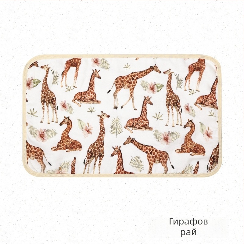 Бебешка възглавничка от марля с осем слоя и бамбуково-памучна материя, стил карикатура, подходяща за бебета и малки деца.