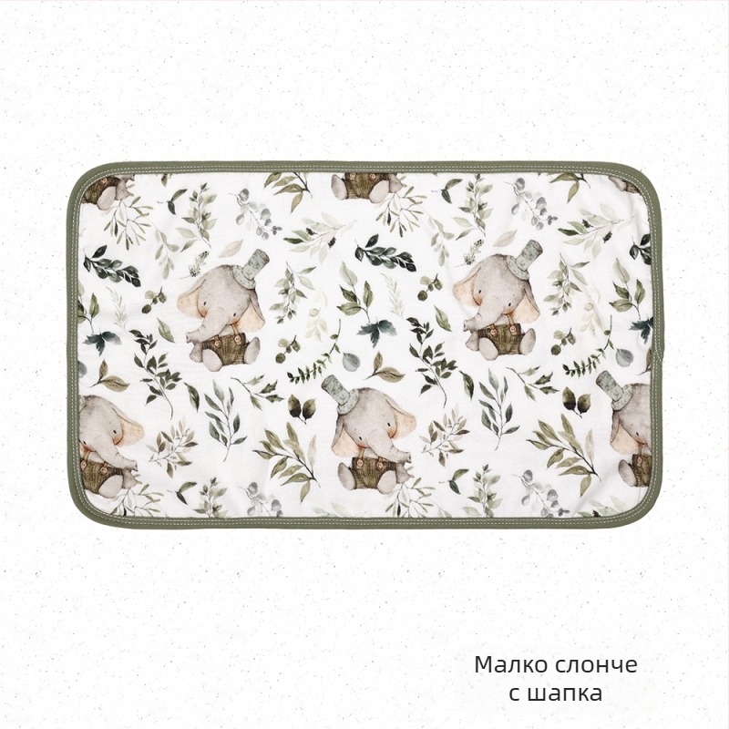 Бебешка възглавничка от марля с осем слоя и бамбуково-памучна материя, стил карикатура, подходяща за бебета и малки деца.