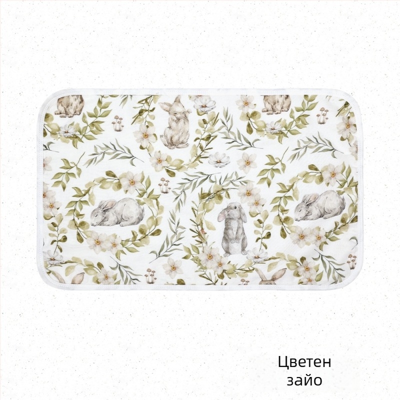 Бебешка възглавничка от марля с осем слоя и бамбуково-памучна материя, стил карикатура, подходяща за бебета и малки деца.