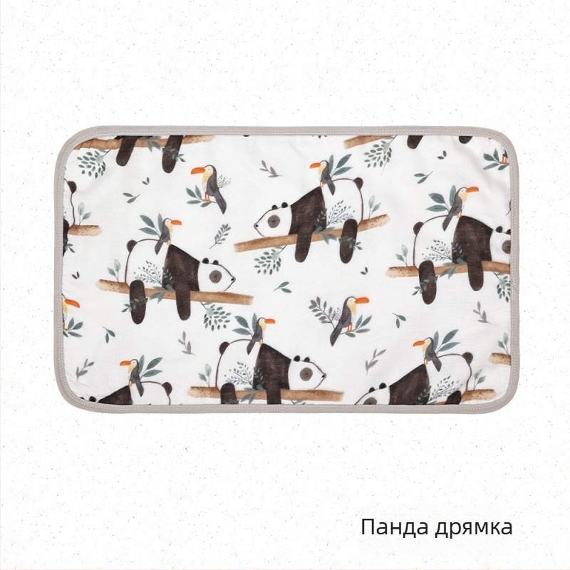 Бебешка възглавничка от марля с осем слоя и бамбуково-памучна материя, стил карикатура, подходяща за бебета и малки деца.