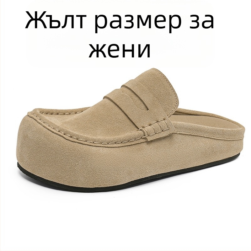 Мъжки обувки на платформи с дебела подметка за повишаване на височината, горна част от велур, гумена подметка, обувки без връзки, casual стил, модел 92286