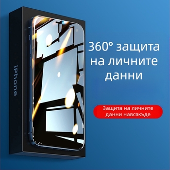 Защитно стъкло за поверителност за iPhone 14 Pro Max — пълно покритие на екрана, антиповерителност (anti-peep), удароустойчиво, прахоустойчиво, матиран завършек