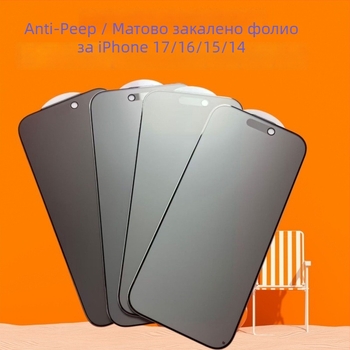 Защитно стъкло за поверителност за iPhone 14 Pro Max — пълно покритие на екрана, антиповерителност (anti-peep), удароустойчиво, прахоустойчиво, матиран завършек