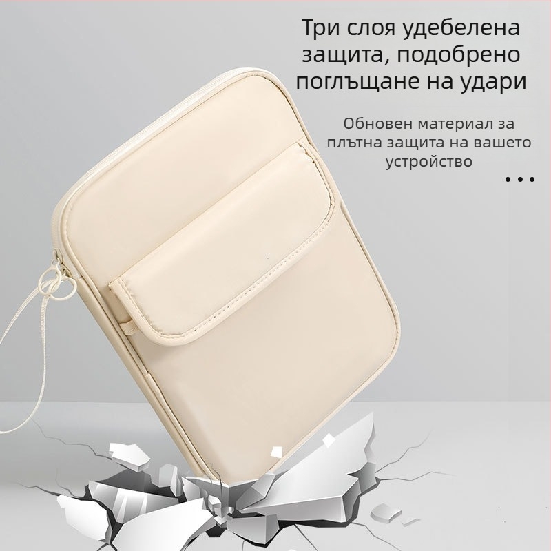 Чанта за таблет със водоустойчива, износоустойчива и земетръсоустойчива подплата; полиестерен външен материал и полиестерна подплата