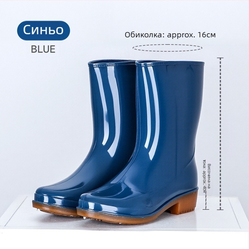 JSM Унисекс дъждовни ботуши за строителство, антихлъзгащи, водоустойчиви, висока тръба, пластмасово горно и подметка, текстилна стелка