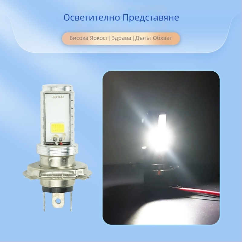 LED фар за мотоциклет H4, алуминиев корпус, IP67, 1500LM, 8-80V