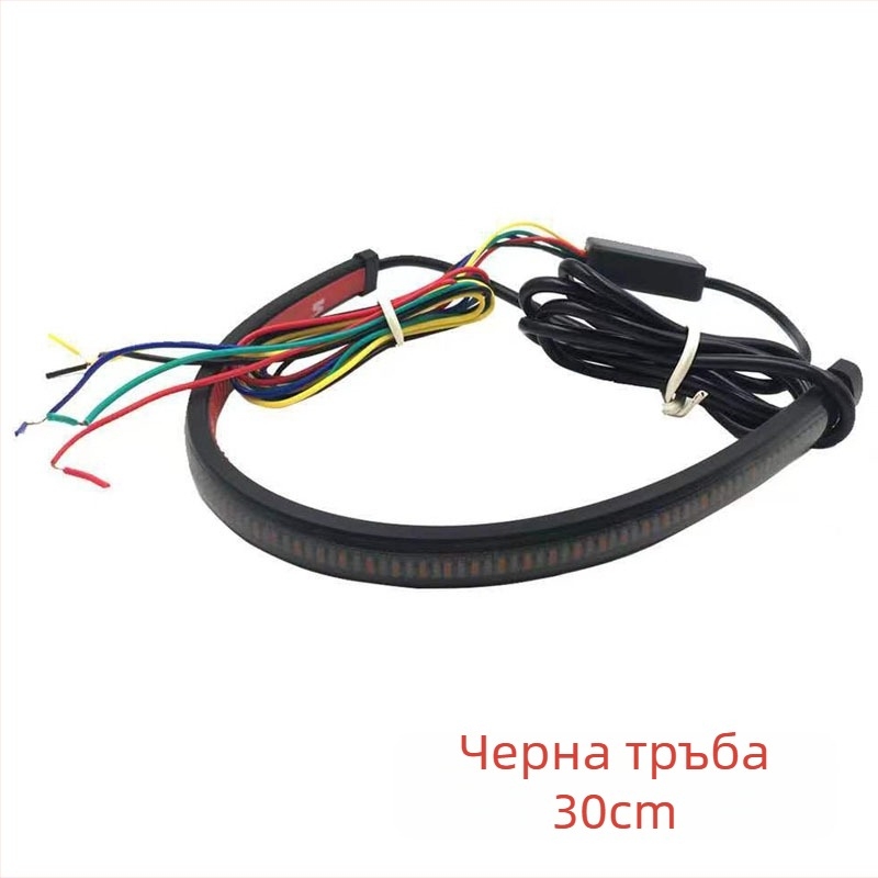 Мотоциклет дневни LED светлини с лента с ефект на течна вода, светлинен водач, 12V, PVC, LED 3014, живот до 15000 ч