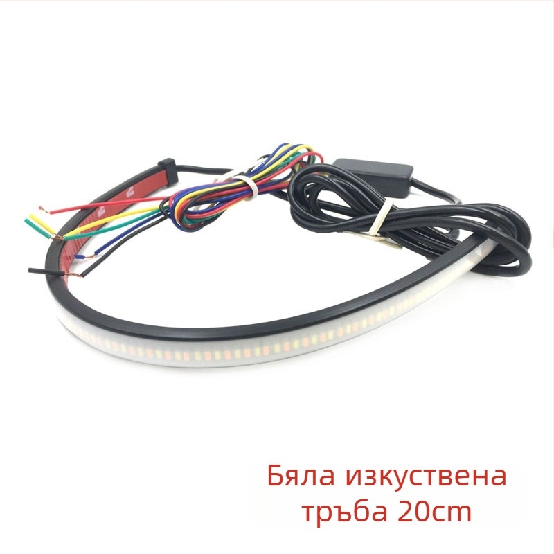 Мотоциклет дневни LED светлини с лента с ефект на течна вода, светлинен водач, 12V, PVC, LED 3014, живот до 15000 ч