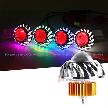 Мотоциклетен вграден фар с ангелско и дяволско око LED пръстени, SMD LED, 12V, 11W, 1100LM, IP20