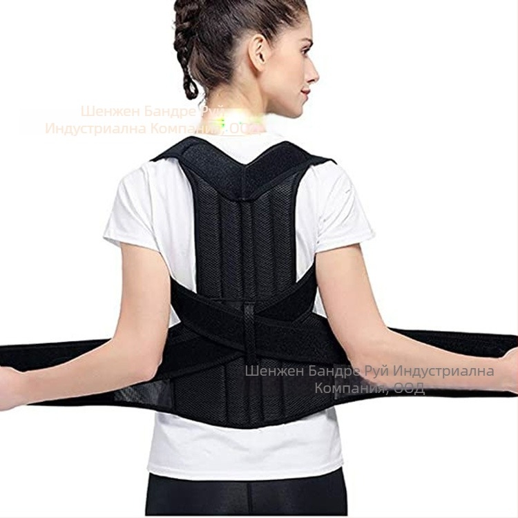 Коректор за стойка с опора за гръб и изправяне на гърдите; подпомага седалната поза; материали: сандвич-мрежеста тъкан, кадифе, неръждаема стоманена плоча, велкро; модел 11