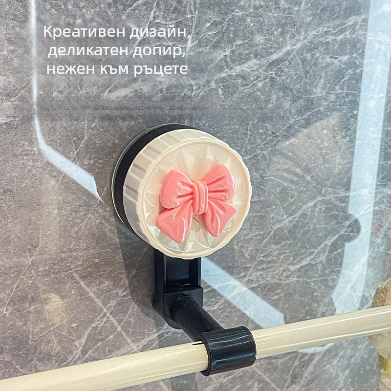 Пластмасов държач за кърпи с вакуумна чашка, без пробиване, баня, еднолентова релса за съхранение, с възможност за персонализация