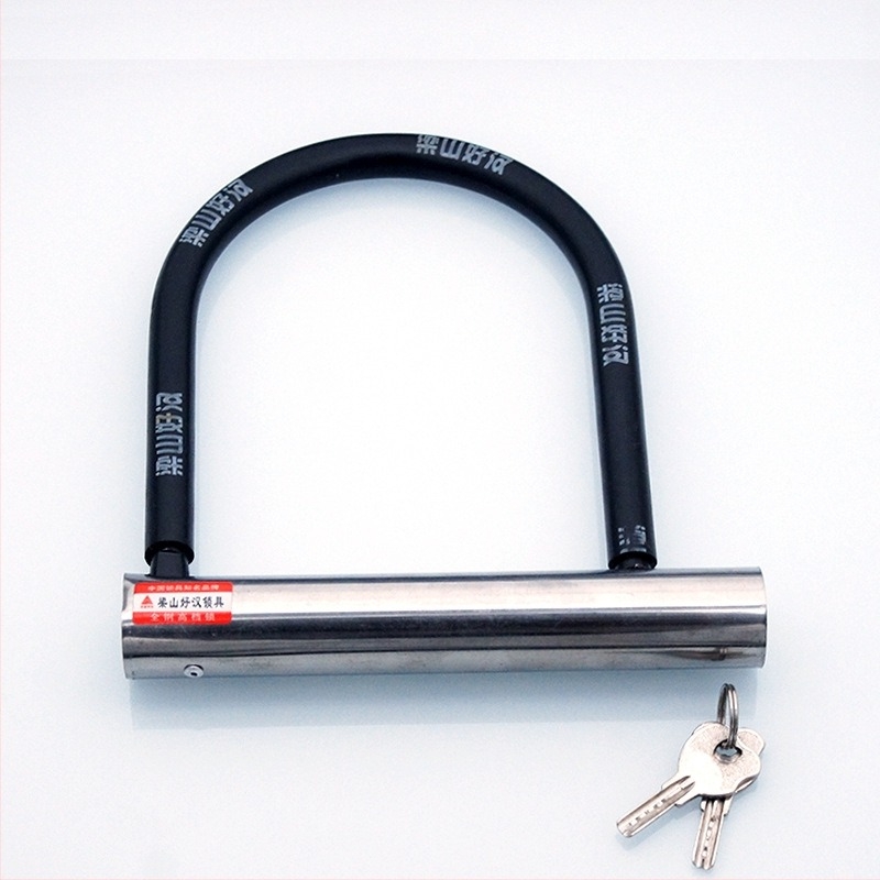 U-образен катинар за защита срещу кражба за мотори, електрически автомобили и велосипеди — стоманено тяло, марка Hero Liang Shan, тегло 1180 г