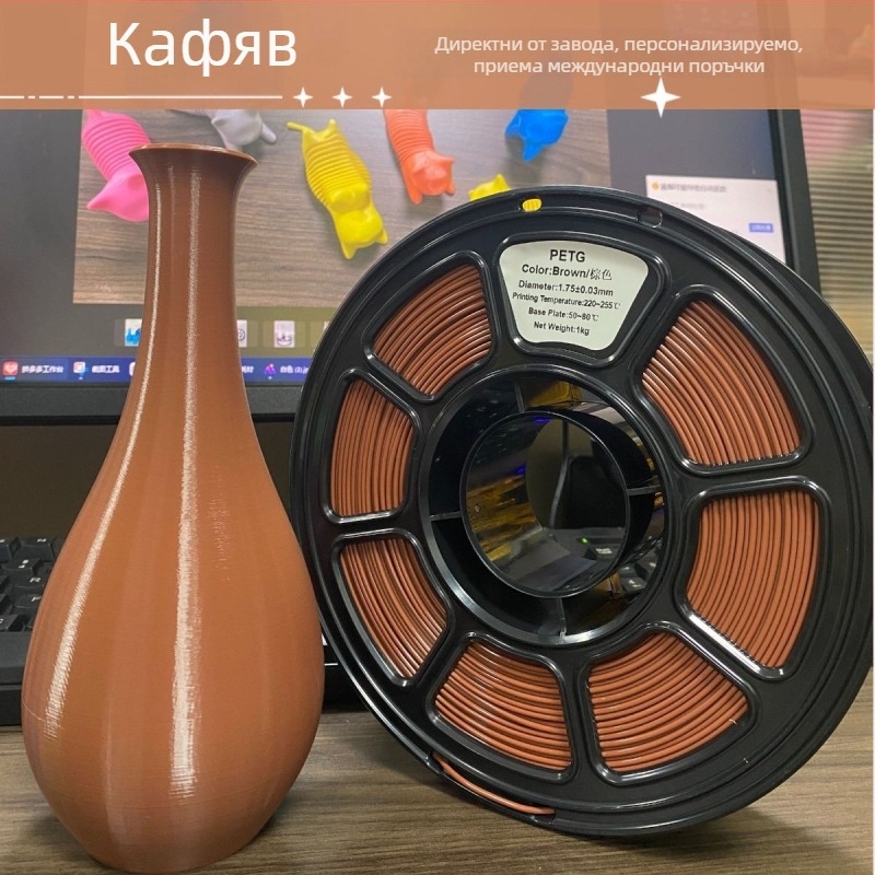 3D принтер филамент PETG, PETG003, кръгло напречно сечение, около 330 м дължина, плътност 1.29–1.40 g/cm³