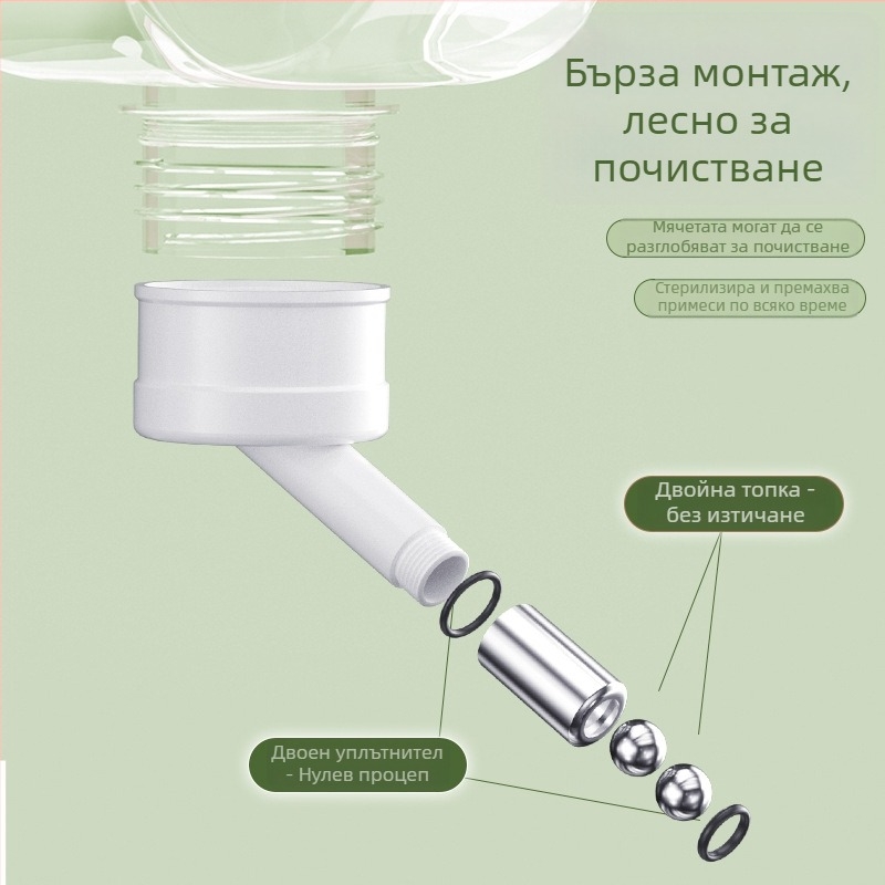 Хамстер водна бутилка с въртяща се топка за пиене, автоматична, висока прозрачност, без протичане (Материал: ПП+PC+неръждаема стомана; Произход: Шандонг; Марка: Chengxi; Номер на продукта: Cloud Water Bottle)