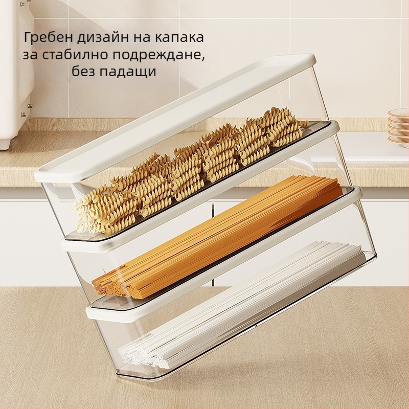 Кутия за съхранение на макарони, пластмасова, преносима с вакуумно запечатване и капак, прост стил, марка Super Celebration
