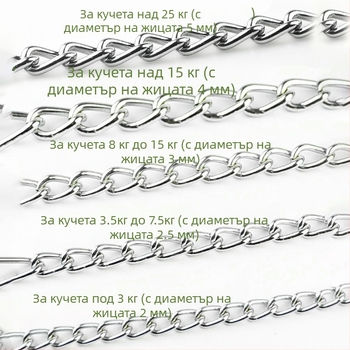 Кучешка каишка с железен синджир – верижна каишка за домашни любимци, висулка