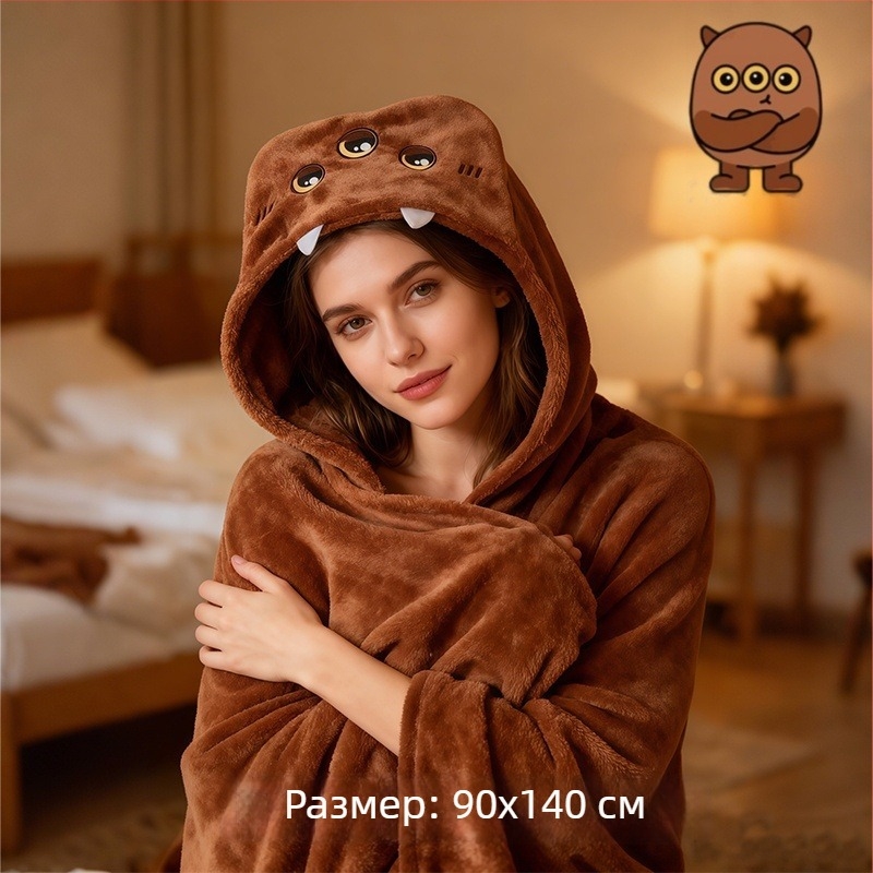 Одеяло с качулка Xiaozhi Benjia - полиестер, 400 г, персонализирано, карикатурен стил