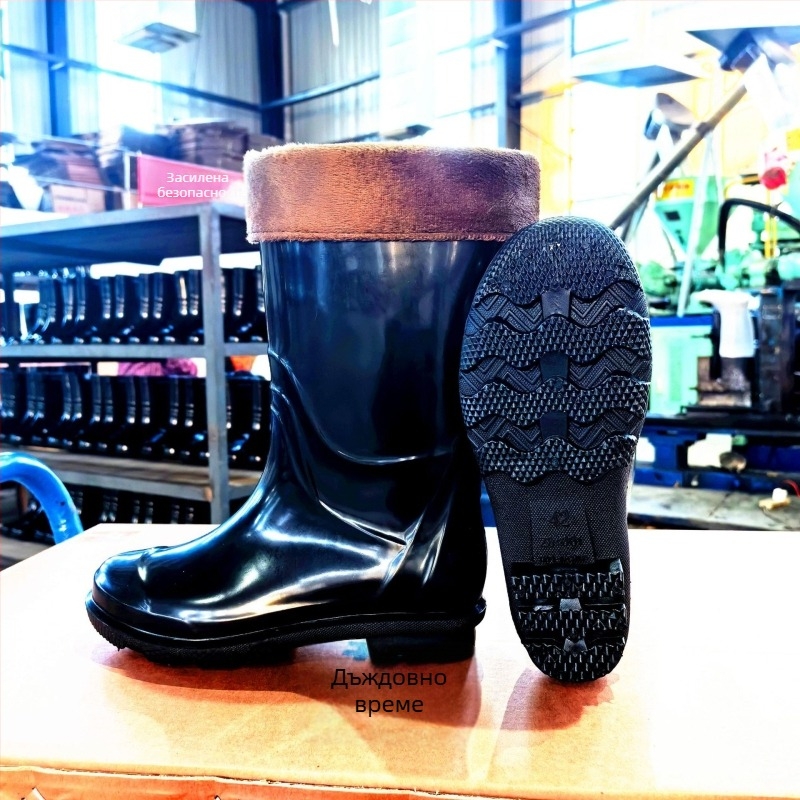 Дъждовни ботуши PVC, висок маншет, дишащи и топли, противохлъзгащи
