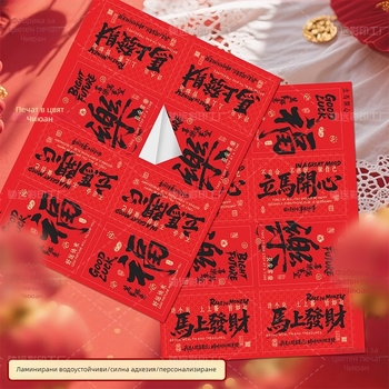 Самозалепващи стикери за опаковки - правоъгълни, матово фолио, покрита хартия, 0.1 мм дебелина, 80% удължение