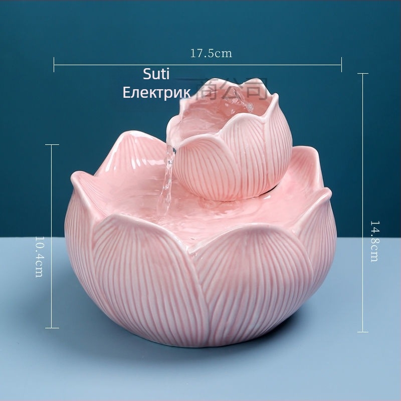 Керамичен автоматичен фонтан за пиене за котки с циркулираща вода, USB захранване, неразделна конструкция