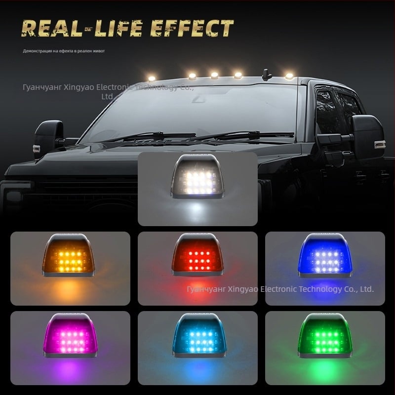 Соларна кабинна маркер светлина за покрив – 12 LED, 5W, 12V, 500 lm, ABS