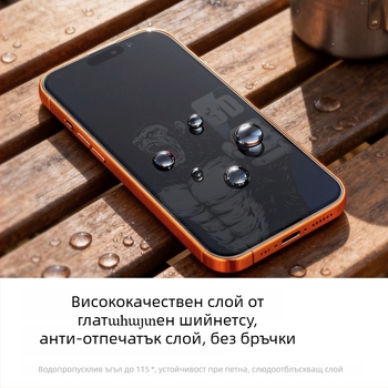 Защита за преден екран от закалено стъкло за iPhone 14 Pro Max – пълно покритие, устойчивост на прах, анти отпечатъци, устойчивост на падане