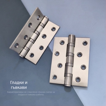 Панта за шкафове, неръждаема стомана, повърхност с четкова обработка, модел плоско отваряне, модерен минималистичен дизайн