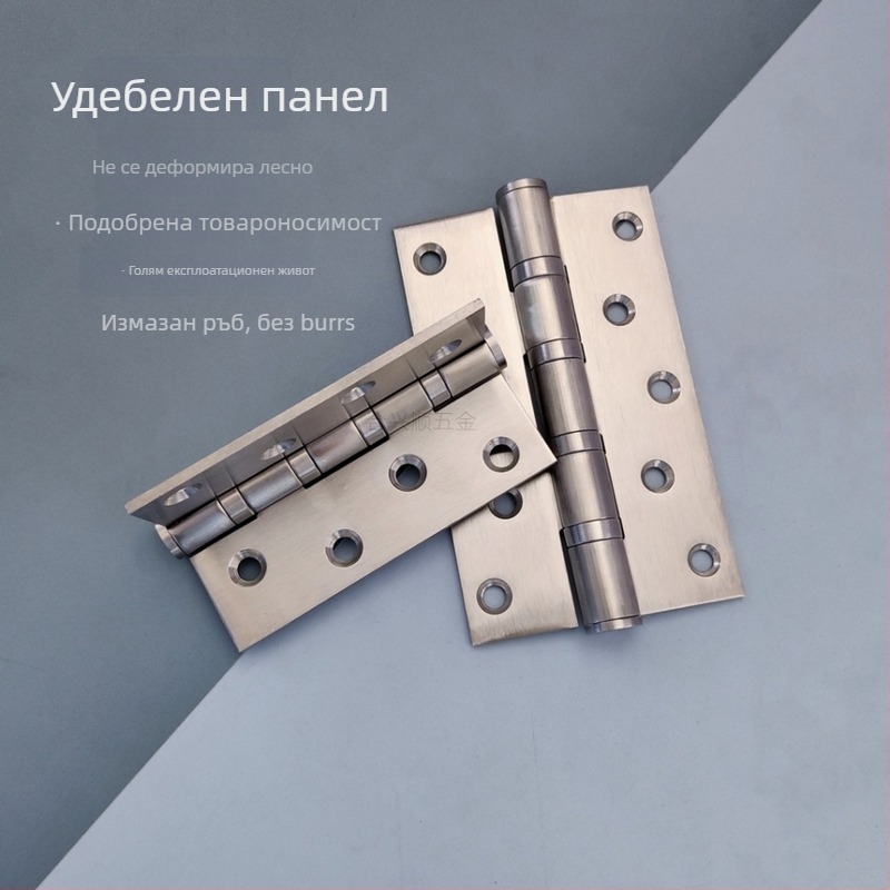 Панта за шкафове, неръждаема стомана, повърхност с четкова обработка, модел плоско отваряне, модерен минималистичен дизайн