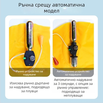 Yasian автоматичен надуваем спасителен жилет за възрастни, преносим, висока плавучност, модел CY-150N