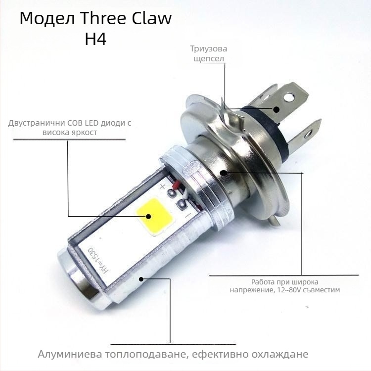 LED фар за мотоциклет, двойно осветяване, 12V, 10W, IP68, живот до 30 000 ч.