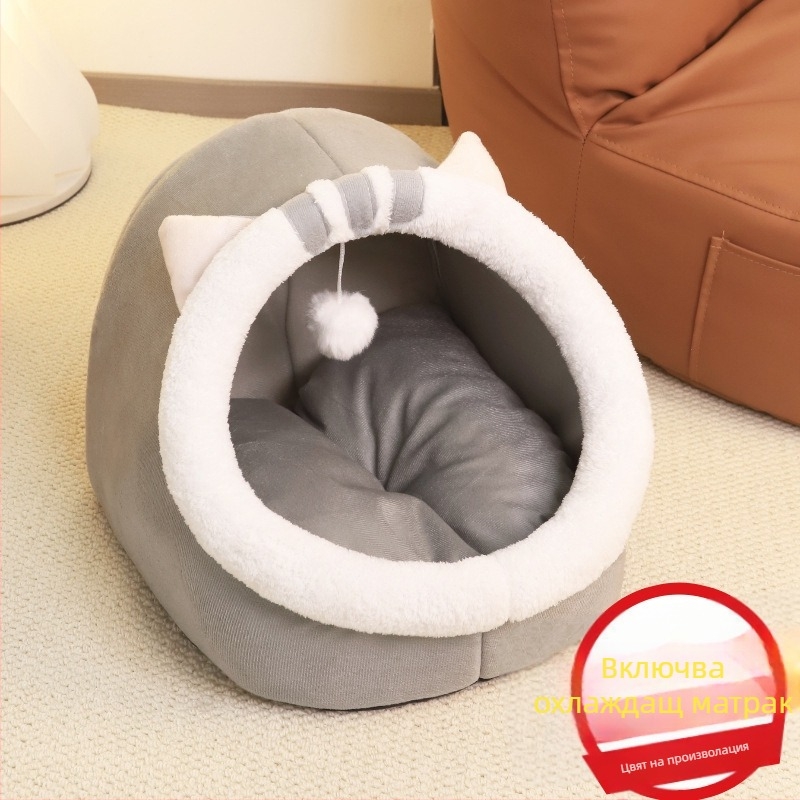 Котешко гнездо – PP памук, произход Джиангсу, за котки, полузатворено топло котешко жилище