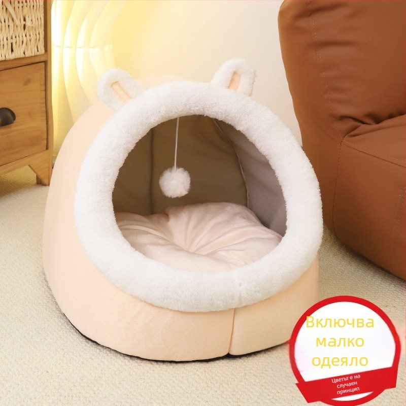 Котешко гнездо – PP памук, произход Джиангсу, за котки, полузатворено топло котешко жилище