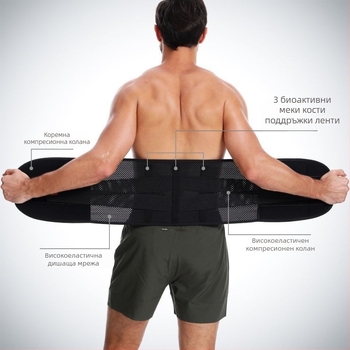 Колан за талия – универсален фитнес пояс, дишащ полиестерен материал, подкрепа на талията, оформящ и стабилизиращ, подходящ за физиотерапия и облекчаване на болки в кръста