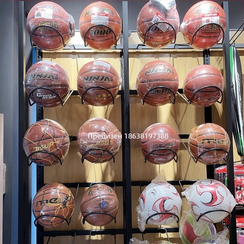 Стойка за топки с единичен дисплей и аксесоари с двойна кука за спортни стоки